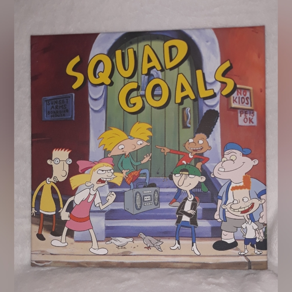 Nickelodeon Hey Arnold! Canvas 12 x 12 Football head